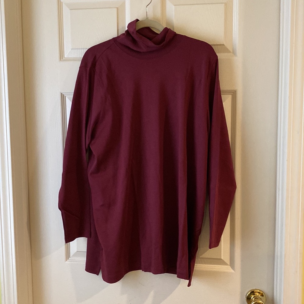 Land’s End tunic turtleneck in burgundy size 2X